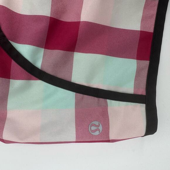 Lululemon Multicolor Run Speed Short 2-Way Stretch Womens Size 6 Check Pattern - Picture 9 of 12